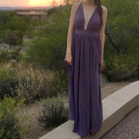 Mind Code Dresses & Skirts - Lavender plunge goddess maxi dress!